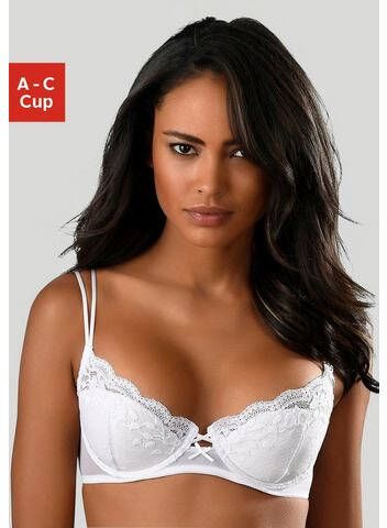 S.Oliver RED LABEL Beachwear Push-up-bh met sierstrikje en dubbele spaghettibandjes ondergoed
