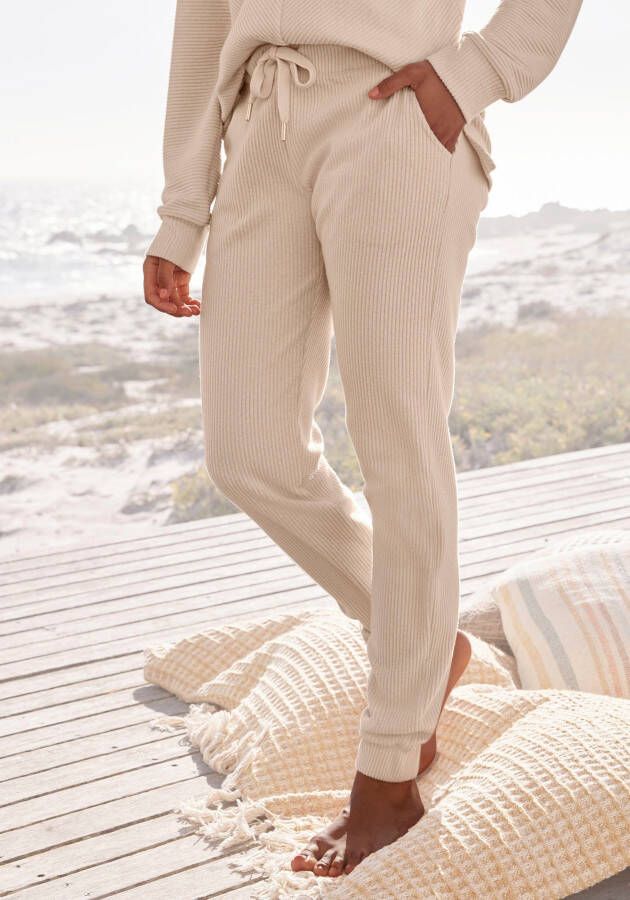 S.Oliver RED LABEL Beachwear Relaxbroek -broek in ribkwaliteit