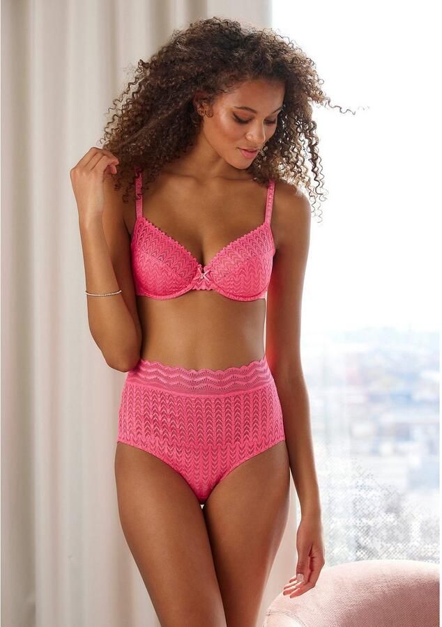 S.Oliver RED LABEL Beachwear High-waist-slip van grafische kan in transparante look