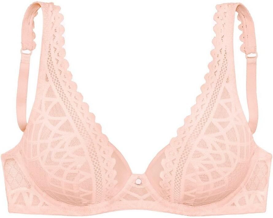 S.Oliver RED LABEL Beachwear Beugel-bh Milene in chique high-apex look van grafische jacquardkant sexy lingerie