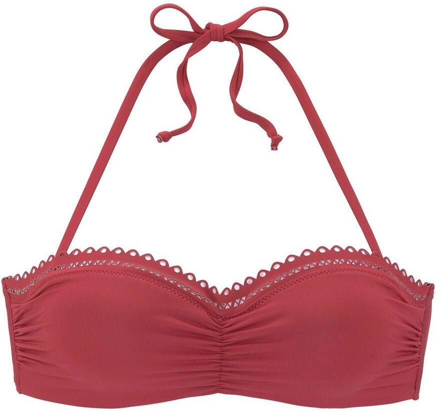 S.Oliver RED LABEL Beachwear Beugelbikinitop in bandeaumodel Aiko met gehaakte look