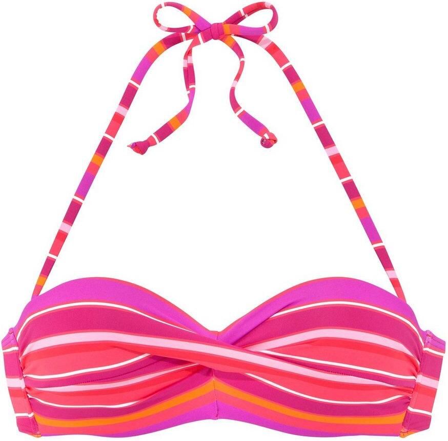 S.Oliver RED LABEL Beachwear Beugelbikinitop in bandeaumodel Fun in een trendy streepdessin