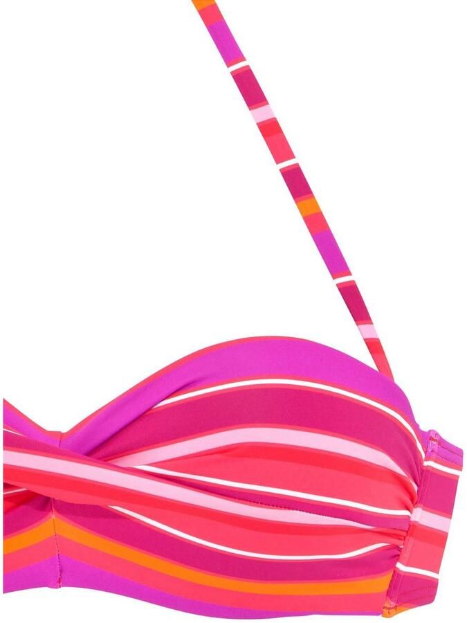 S.Oliver RED LABEL Beachwear Beugelbikinitop in bandeaumodel Fun in een trendy streepdessin - Foto 3