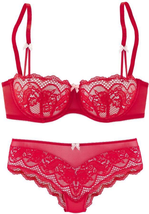 S.Oliver RED LABEL Beachwear BH cup set met fijne bloeiende kant en delicate sierstrikjes sexy lingerie (set 2-delig Met low waist panty) - Foto 5