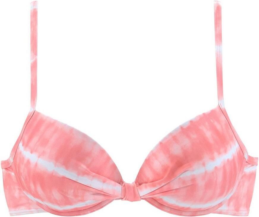 S.Oliver RED LABEL Beachwear Bikinitop met beugels Enja met gewatteerde cups en batikprint