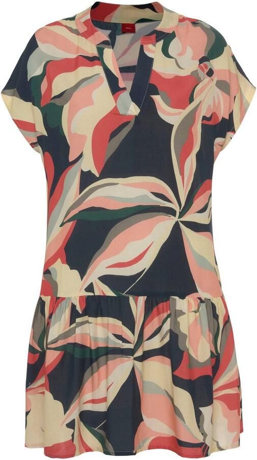 S.Oliver RED LABEL Beachwear Blousejurk met volant aan de rok korte zomerjurk strandjurk - Foto 4