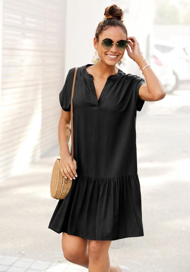 S.Oliver RED LABEL Beachwear Blousejurk met volants op de rok tuniekjurk zomerjurk basic - Foto 4