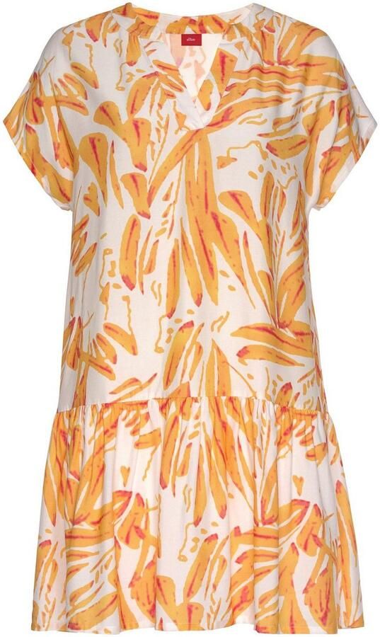 S.Oliver RED LABEL Beachwear Blousejurk met volants op de rok tuniekjurk zomerjurk strandjurk - Foto 4