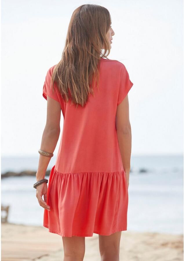 S.Oliver RED LABEL Beachwear Blousejurk met volants op de rok tuniekjurk zomerjurk basic - Foto 3