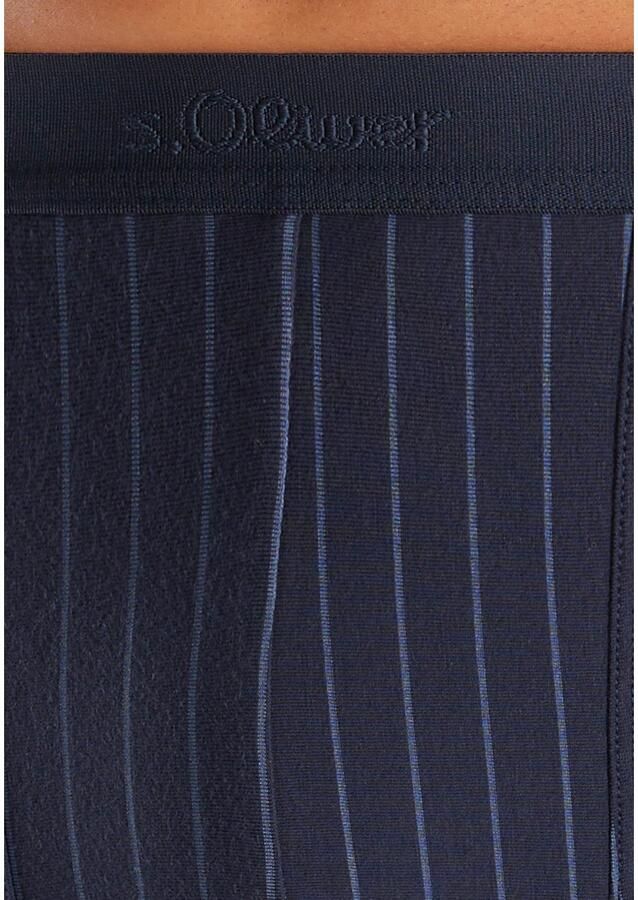 S.Oliver RED LABEL Beachwear Boxershort voor heren in strepen en uni van katoenmix (set 3 stuks)