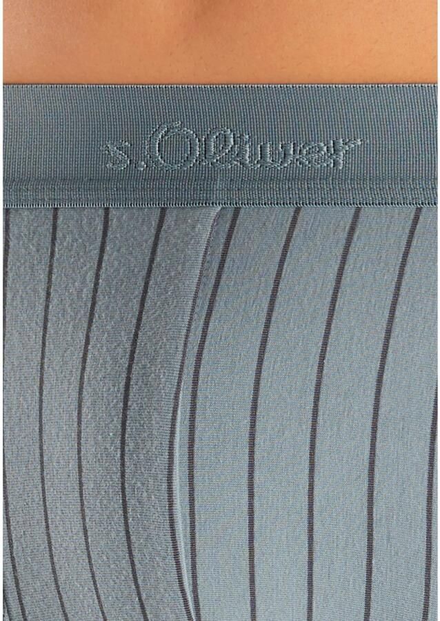 S.Oliver RED LABEL Beachwear Boxershort voor heren in strepen en uni van katoenmix (set 3 stuks)