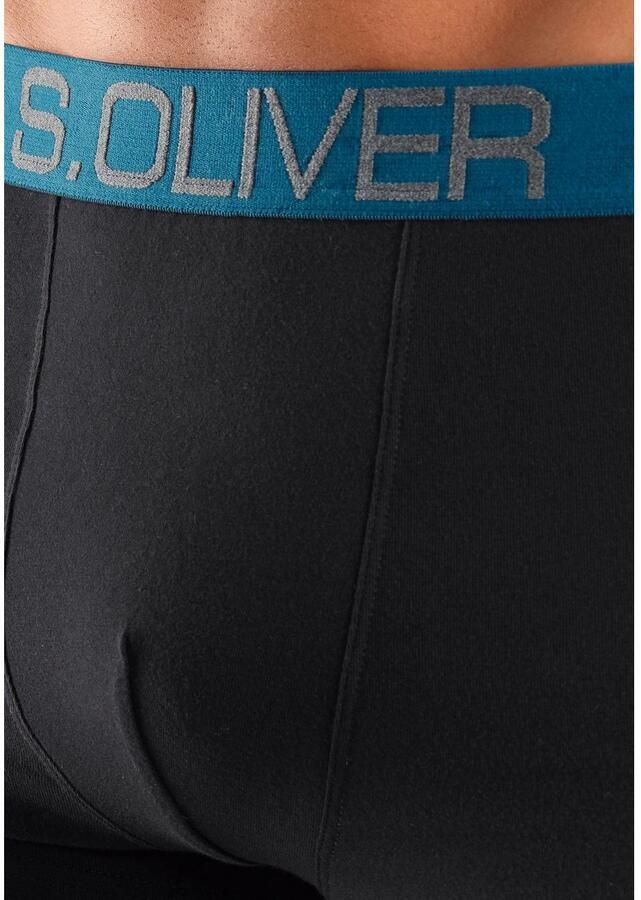 S.Oliver RED LABEL Beachwear Boxershort voor heren met contrastkleurige weefband (set 4 stuks)