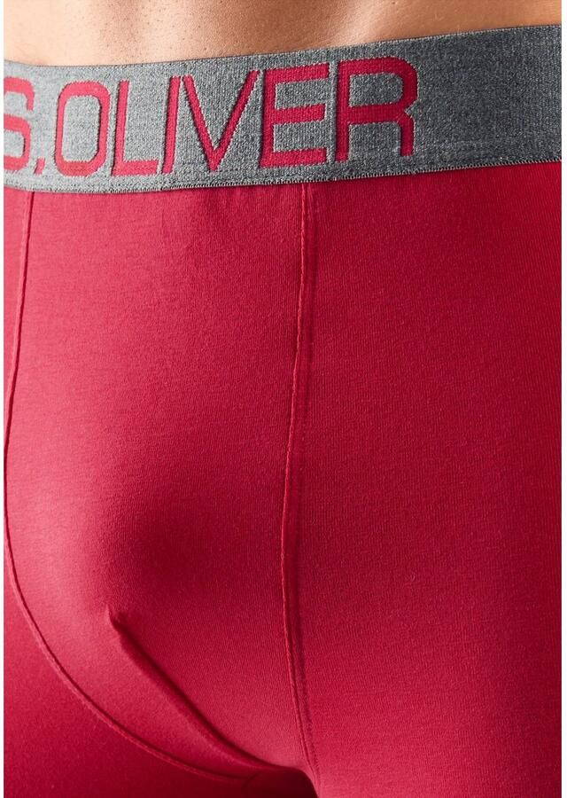 S.Oliver RED LABEL Beachwear Boxershort voor heren met contrastkleurige weefband (set 4 stuks)