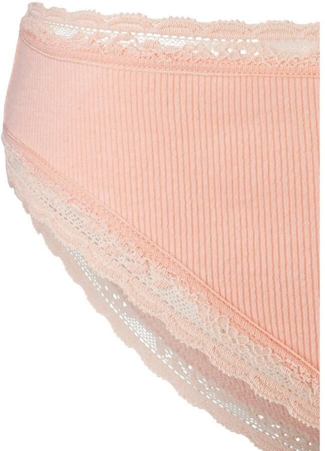 S.Oliver RED LABEL Beachwear Brazilian slip met modieus kant van katoenmix (set 2 stuks)