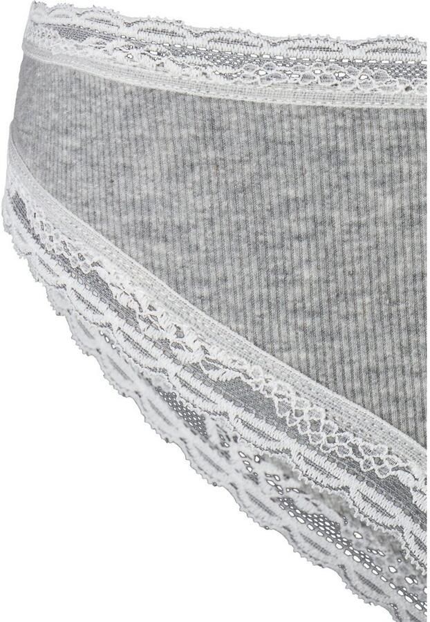 S.Oliver RED LABEL Beachwear Brazilian slip met modieus kant van katoenmix (set 2 stuks)