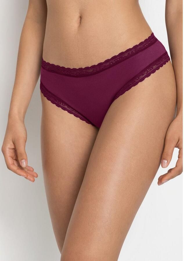 S.Oliver RED LABEL Beachwear Brazilian slip met modieus kant van katoenmix (set 2 stuks) - Foto 3