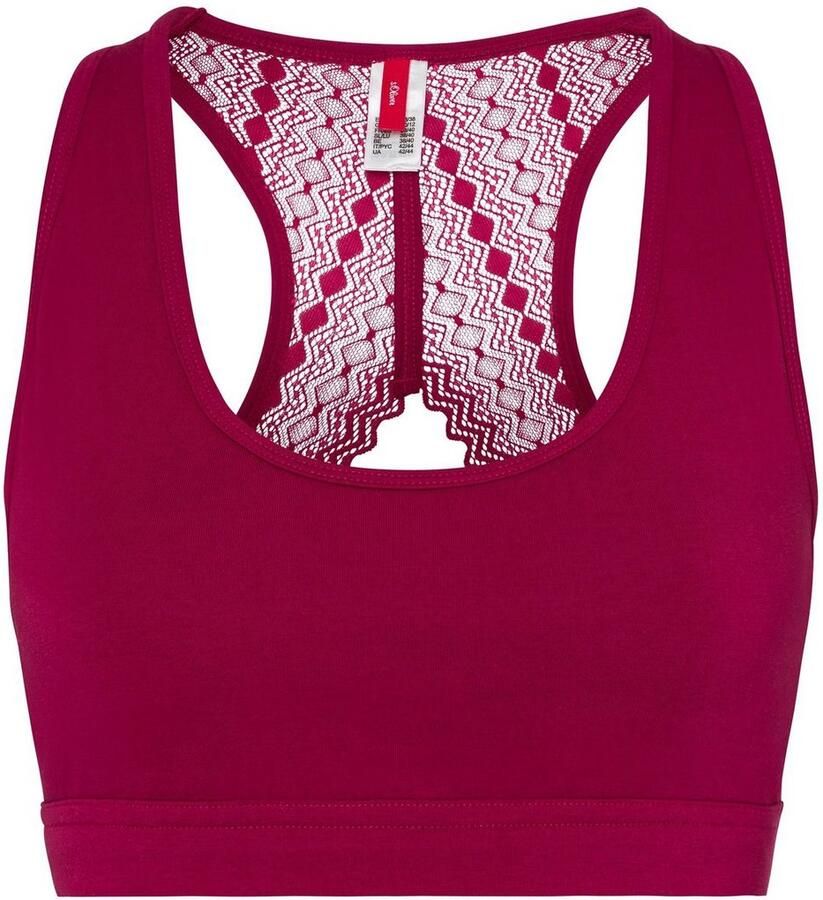 S.Oliver RED LABEL Beachwear Bustier gemaakt van stretchkatoen met grafisch kant