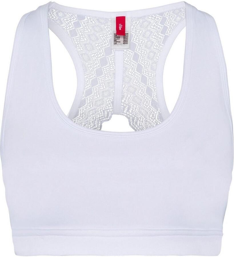 S.Oliver RED LABEL Beachwear Bustier gemaakt van stretchkatoen met grafisch kant - Foto 3