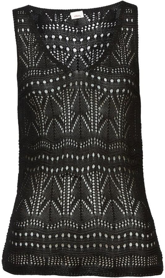S.Oliver RED LABEL Beachwear Gebreide top met semi-transparant ajourpatroon strandtop met gaatjespatroon - Foto 4
