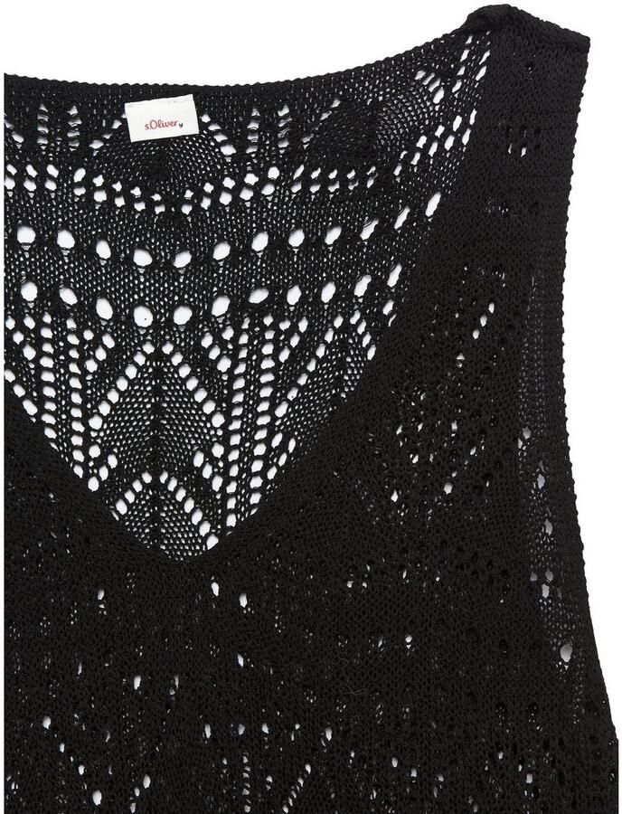 S.Oliver RED LABEL Beachwear Gebreide top met semi-transparant ajourpatroon strandtop met gaatjespatroon