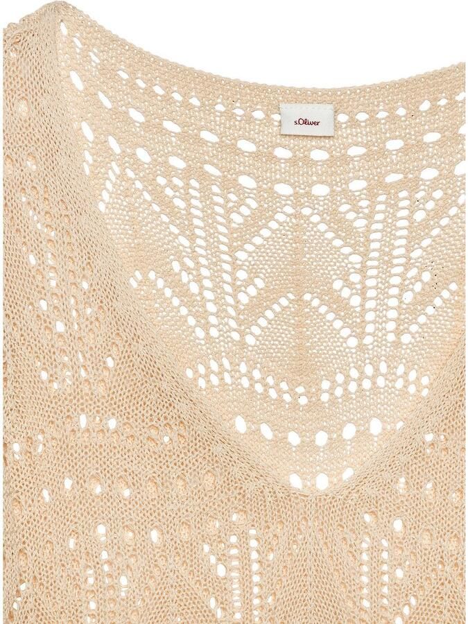 S.Oliver RED LABEL Beachwear Gebreide top met semi-transparant ajourpatroon strandtop met gaatjespatroon