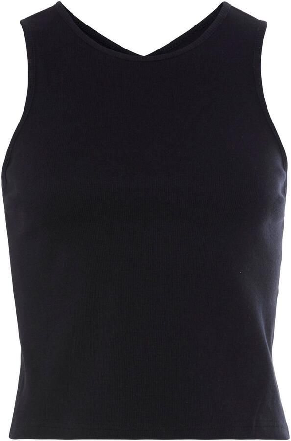 S.Oliver RED LABEL Beachwear Geribde tanktop met cut-outs op de rug sportief dametop van elastisch katoen - Foto 5