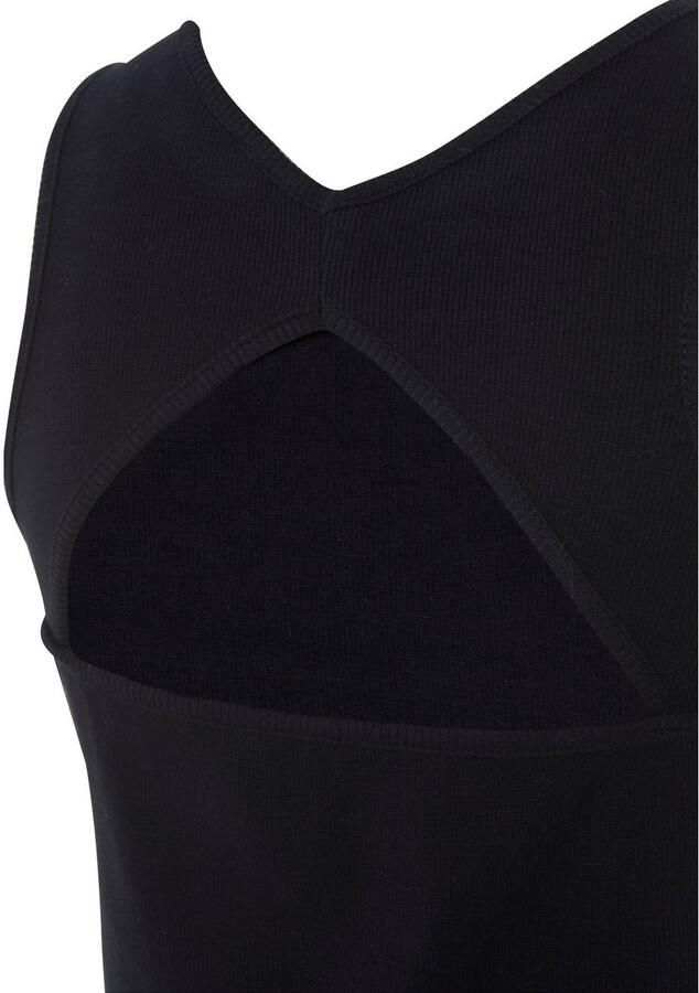 S.Oliver RED LABEL Beachwear Geribde tanktop met cut-outs op de rug sportief dametop van elastisch katoen - Foto 2