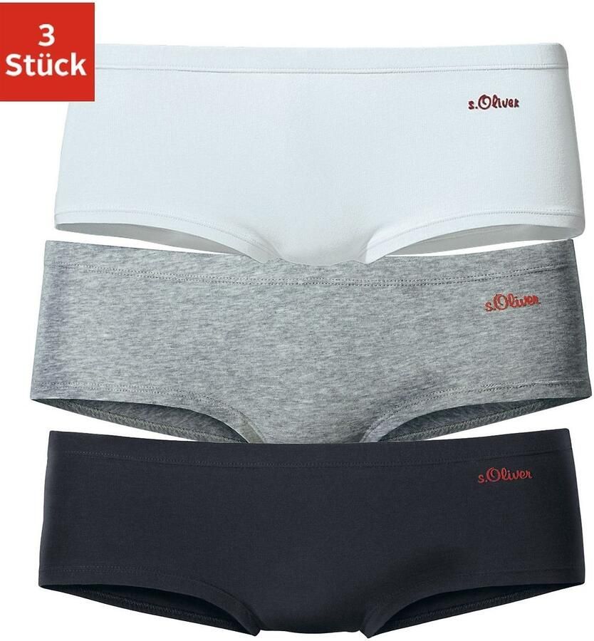 S.Oliver RED LABEL Beachwear Hipster elastische katoenkwaliteit (3 stuks) - Foto 4