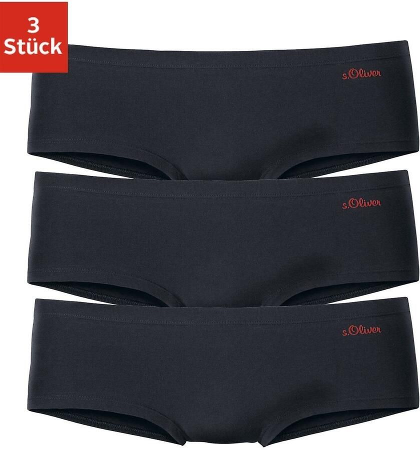 S.Oliver RED LABEL Beachwear Hipster elastische katoenkwaliteit (3 stuks) - Foto 4