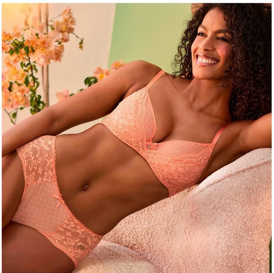 S.Oliver RED LABEL Beachwear Hipster Livie met fijne jacquardkant en zacht mesh