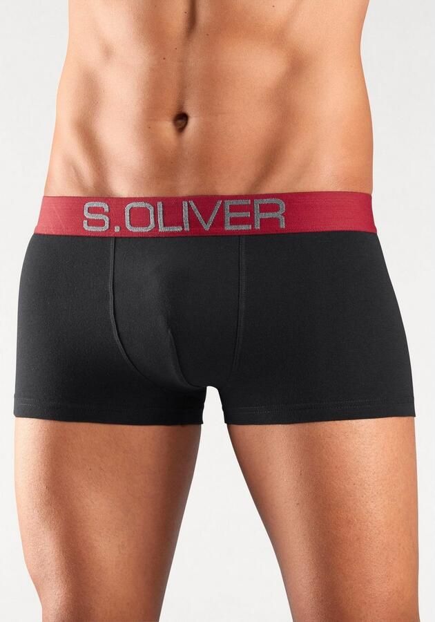 S.Oliver RED LABEL Beachwear Hipster strak zittende boxershorts voor heren van katoenmix (set 4 stuks) - Foto 3