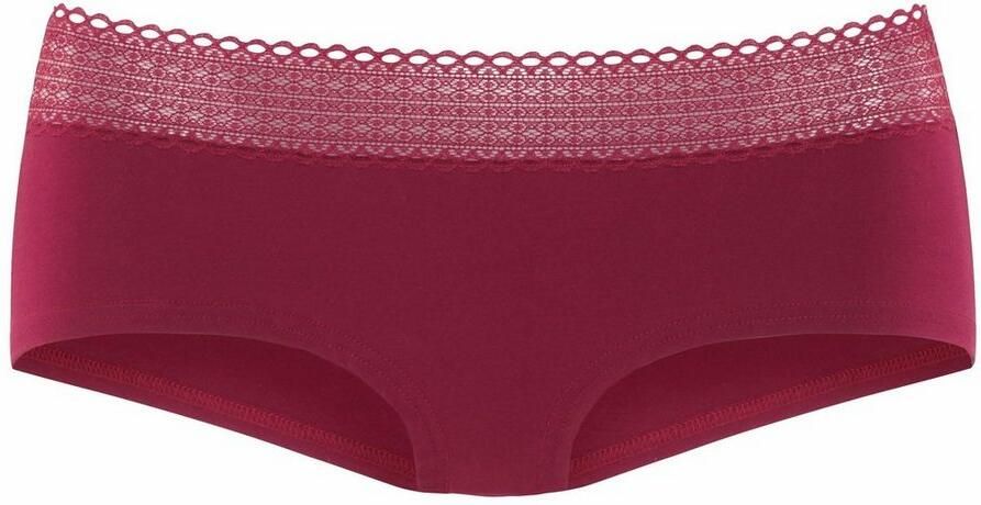 S.Oliver RED LABEL Beachwear Hipster van elastische katoen-kwaliteit met grafische kant (3 stuks) - Foto 5