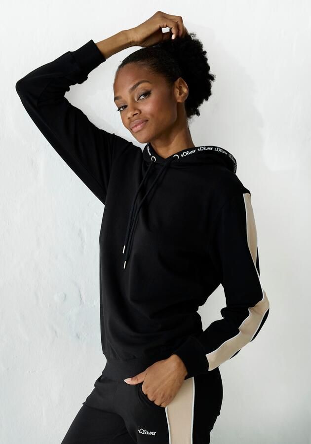 S.Oliver RED LABEL Beachwear Hoodie met contrasterende accenten loungewear (1-delig) - Foto 6