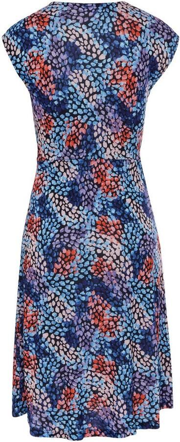S.Oliver RED LABEL Beachwear Jerseyjurk met all-over print en v-hals zomerjurk met wikkellook - Foto 5
