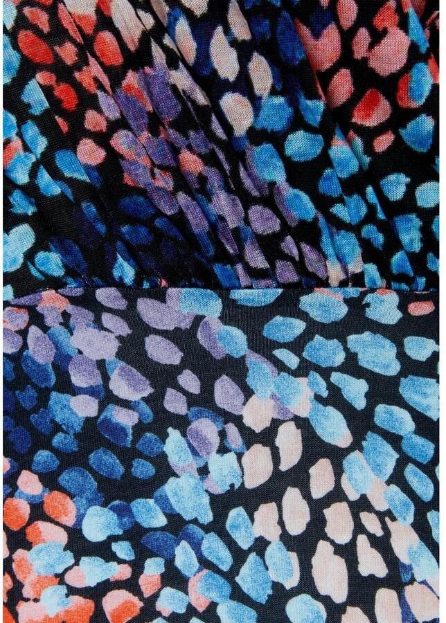 S.Oliver RED LABEL Beachwear Jerseyjurk met all-over print en v-hals zomerjurk met wikkellook - Foto 2