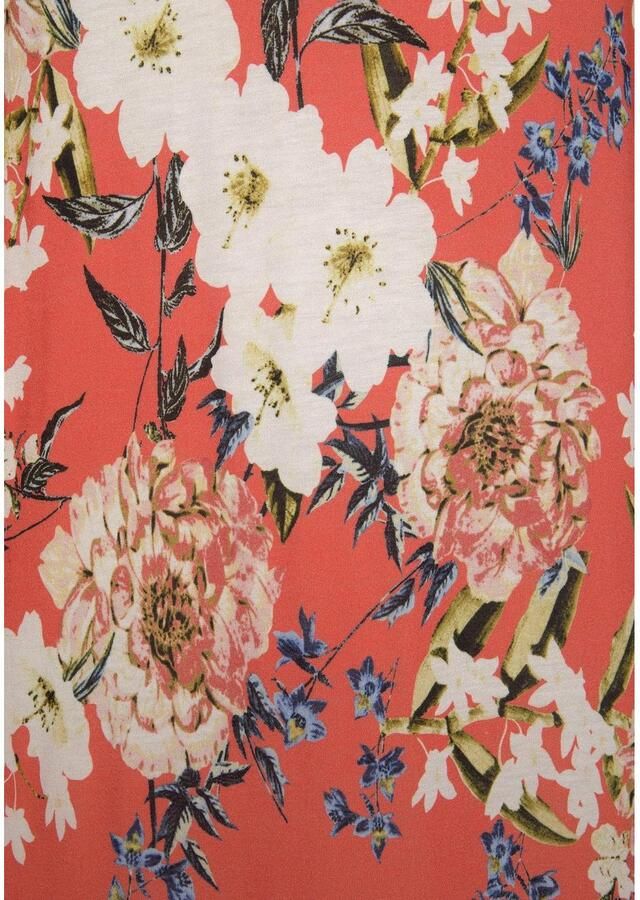 S.Oliver RED LABEL Beachwear Jerseyjurk met bloemenprint en rok met volants 3 4 mouwen zomerjurk strandjurk - Foto 2