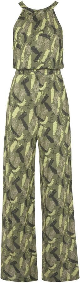 S.Oliver RED LABEL Beachwear Jumpsuit met bladerenprint en brede smockinzet zomerse jumpsuit - Foto 5