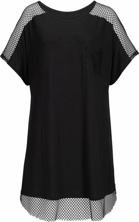 S.Oliver RED LABEL Beachwear Lang shirt met mesh-inzetstukken blousejurk strandjurk losse pasvorm - Foto 4