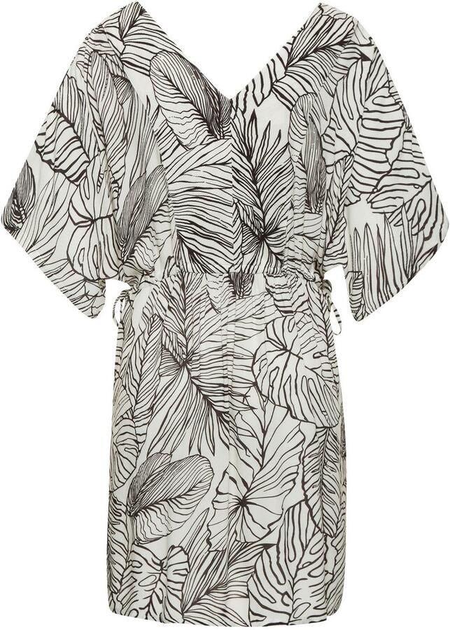 S.Oliver RED LABEL Beachwear Lange tuniek van gekreppte viscose korte zomerjurk blousejurk taillierbaar