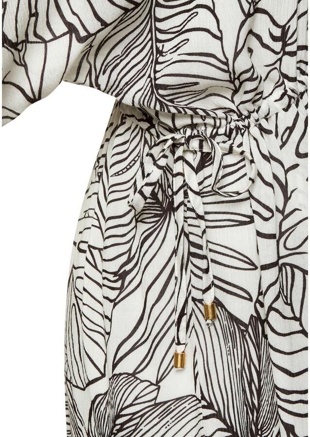 S.Oliver RED LABEL Beachwear Lange tuniek van gekreppte viscose korte zomerjurk blousejurk taillierbaar - Foto 2