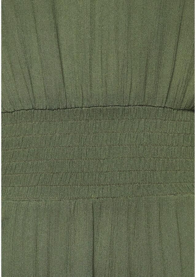 S.Oliver RED LABEL Beachwear Maxi-jurk gemaakt van crêpe viscose met striksluiting in de hals zomerjurk strandjurk