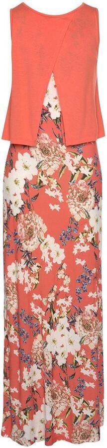 S.Oliver RED LABEL Beachwear Maxi-jurk in lagen-look met bloemenprint zomerjurk strandjurk - Foto 4