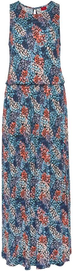 S.Oliver RED LABEL Beachwear Maxi-jurk met stippenprint en split zachte jersey jurk zomerjurk - Foto 4