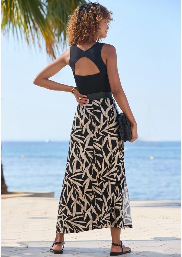 S.Oliver RED LABEL Beachwear Maxirok met alloverprint lange zomerrok met split - Foto 4