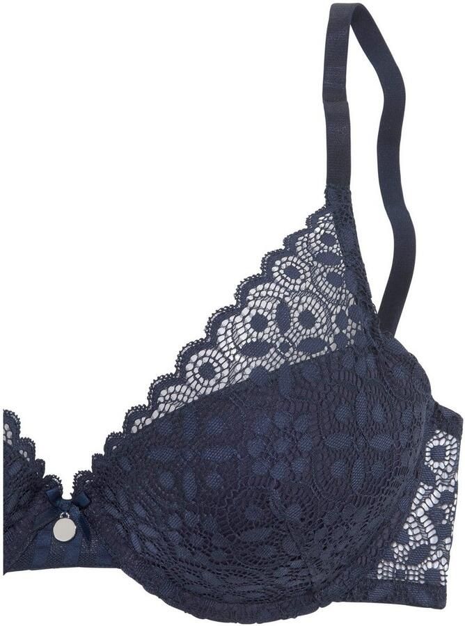 S.Oliver RED LABEL Beachwear Push-up-bh AMELIE van transparante bloemetjeskant dessous