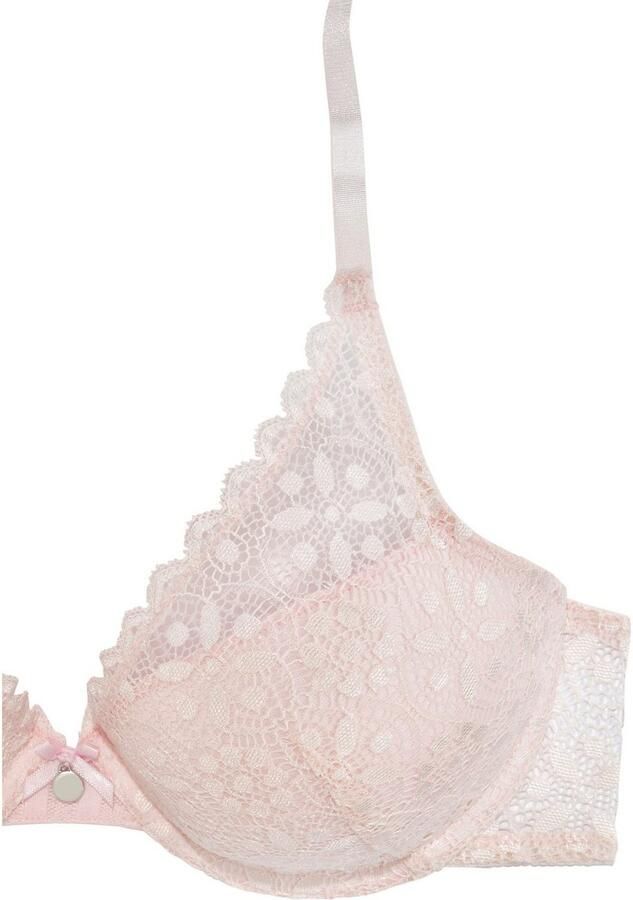 S.Oliver RED LABEL Beachwear Push-up-bh AMELIE van transparante bloemetjeskant dessous