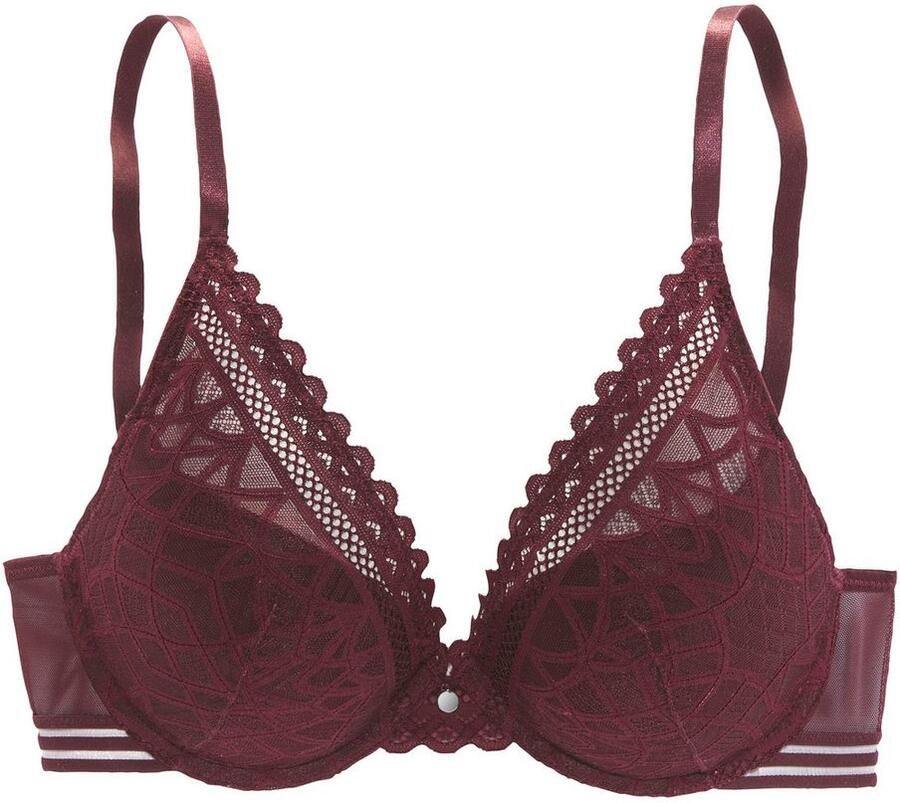 S.Oliver RED LABEL Beachwear Push-up-bh Milene in de elegante high-apex look met grafische jacquardkant sexy lingerie - Foto 3