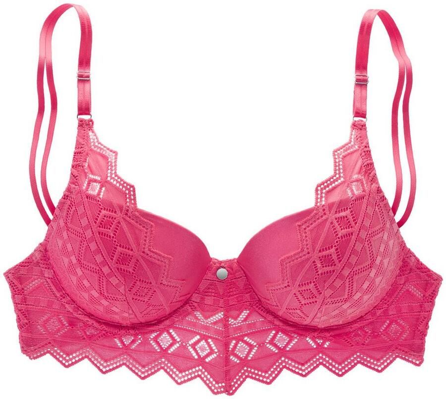 S.Oliver RED LABEL Beachwear Push-up-bh Romane met beugel en grafische kant in transparante look lingerie - Foto 6