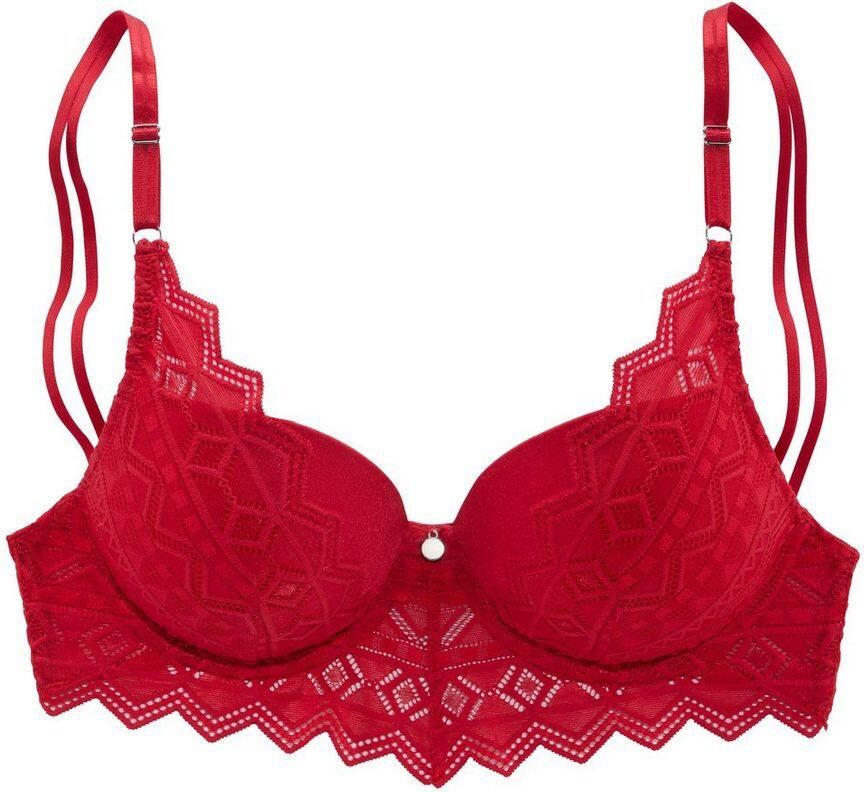 S.Oliver RED LABEL Beachwear Push-up-bh Romane met beugel en grafische kant in transparante look lingerie - Foto 4