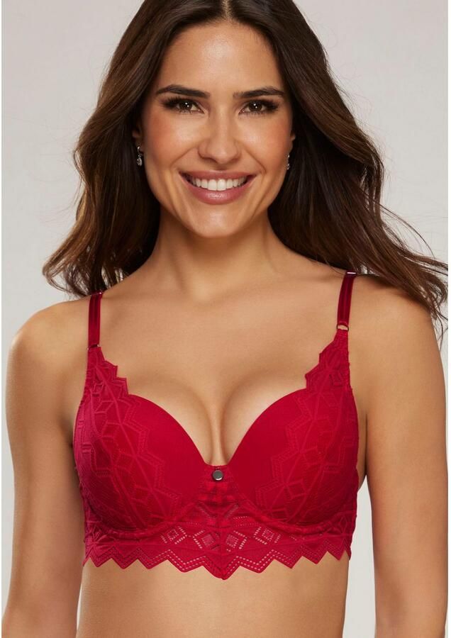 S.Oliver RED LABEL Beachwear Push-up-bh Romane met beugel en grafische kant in transparante look lingerie - Foto 2